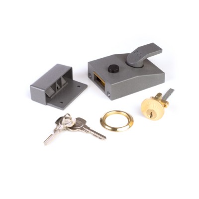 NV216YA - Yale 88 Night Latch & Rim Cylinder - Grey Finish, with Keys