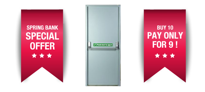 Buy 10 NVM Series 3 Stocked Fire Exit Doors in either 890mm or 990mm Widths and pay only for 9.