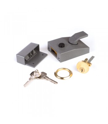 NV216YA - Yale 88 Night Latch & Rim Cylinder - Grey Finish, with Keys